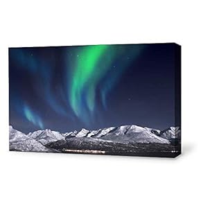 Canvas Wall Art Canvas Aurora Painting Wall Poster Decor for Living Room Framed Home Decorations - 12x18 inches