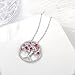 Ruby Necklace for Wife Mom Birthday Gifts Tree of Life Jewelry for Women July Birthstone Necklace Sterling Silver