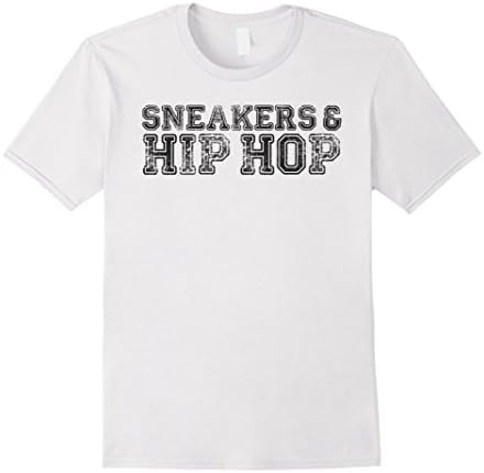 Mens Sneakerhead Sneakers and Hip Hop T-Shirt - Streetwear Tee Large White