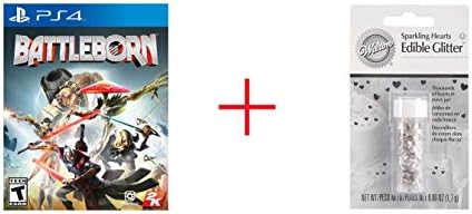 Battleborn for Sony PS4 AND Wilton 4oz Edible Glitter - Silver Hearts - Bundle