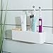 CORNERIA Easy-Store Toothbrush Holder - Bathroom Multi-Purpose Strong Suction Toothbrush Caddy - Detachable (White)