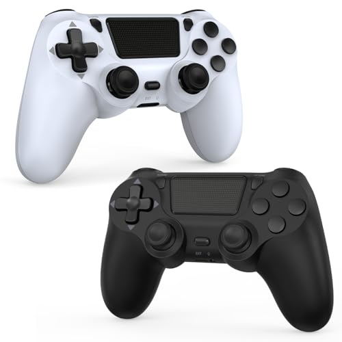 Wuthur 2 Pack Wireless Controller Compatible with PS4 / Pro/Slim (Black & White)