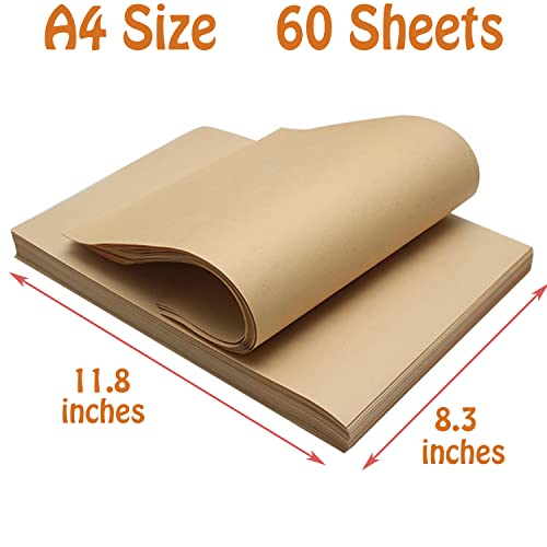 60 Pieces Kraft Paper Craft Papers 8.3 x 11.8 Inches for Drawing