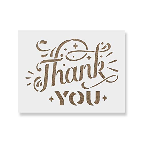 Thank You Stencil Template for Walls and Crafts - Reusable Stencils for Painting in Small & Large Sizes