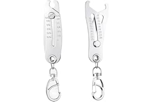 JINTION 2PCS Bolt Size Finder, Bolt and Nut Sizer Keychain, Precision Thread Checker Gauge Tool, Metric & SAE Thread Identifier for Fast and Accurate Measurement