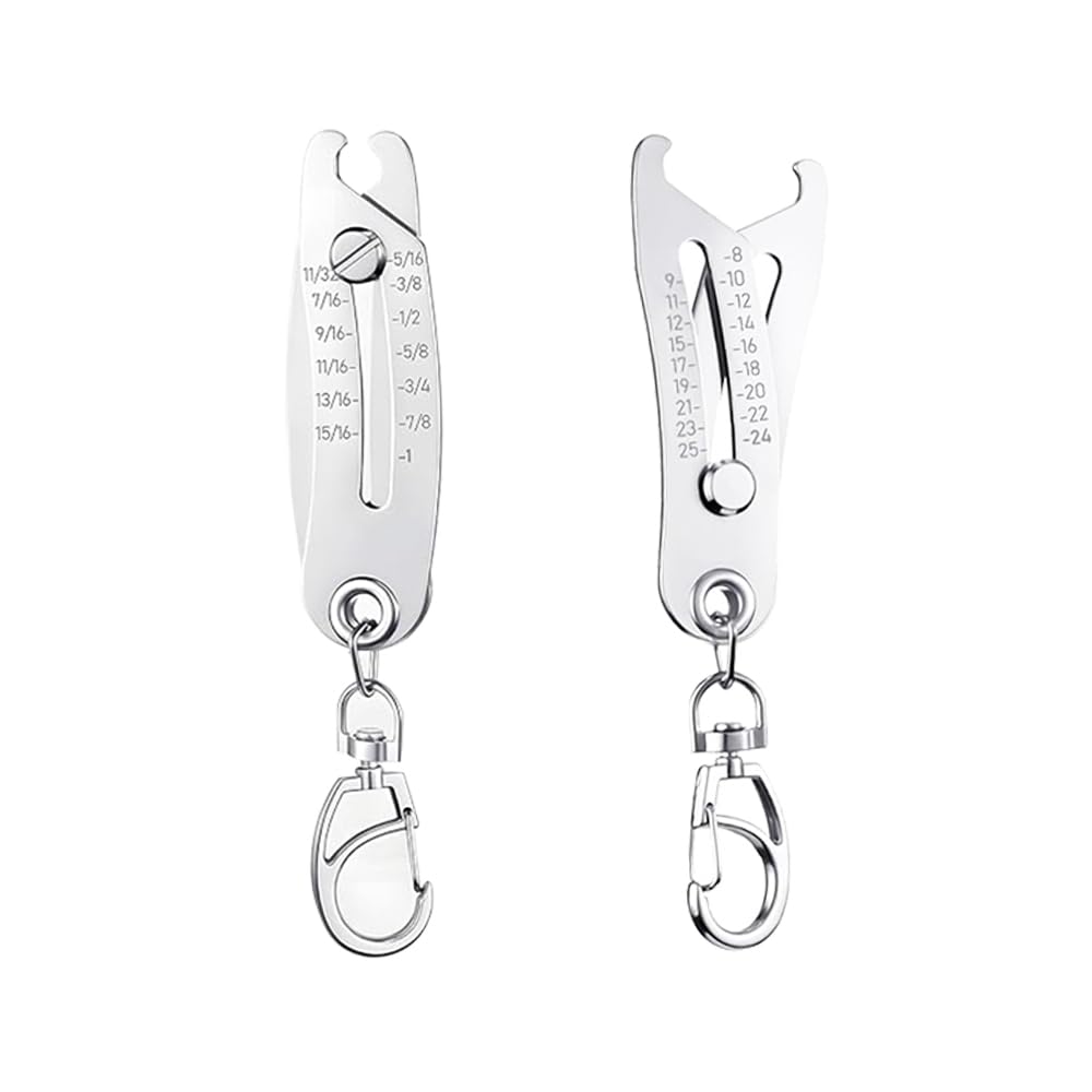 Photo 1 of 2PCS Bolt Size Finder, Bolt and Nut Sizer Keychain, Precision Thread Checker Gauge Tool, Metric & SAE Thread Identifier for Fast and Accurate Measurement