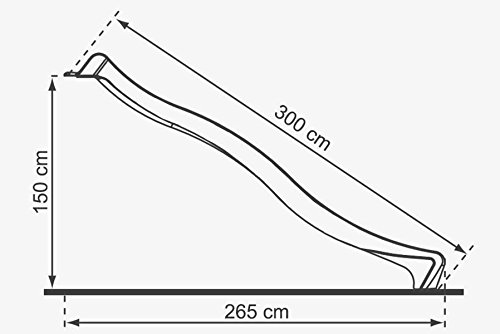 Gartenpirat Anbaurutsche Podesthöhe 1,50 m – Wellenrutsche 3m – TÜV-geprüft – Blau – Für Spielturm, Schaukel… – Bild 3