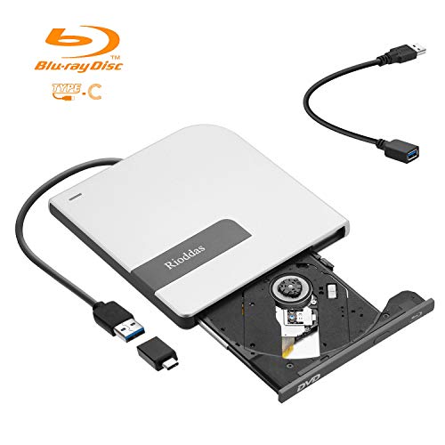Rioddas External Blu Ray Drive TypeC  CD DVD Drive Ultra Slim USB3.0 Blu-ray Burner Writer Player for Win10/7/XP/MAC/Desktop/Laptop/Mac Pro - Thumbnail 7