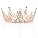 Barode Rose Gold Wedding Crowns and Tiaras Crystal Bride Queen Crowns Opal Rhinestone Bridal Wedding Hair Accessories for Women