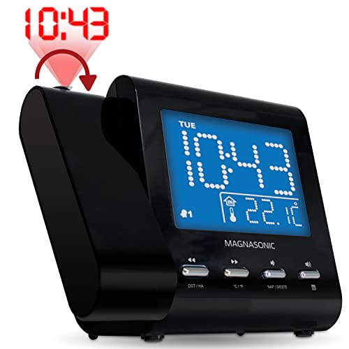 Magnasonic Projection Alarm Clock with AM/FM Radio, Battery Backup