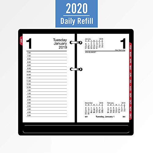 AT-A-GLANCE 2020 Daily Desk Calendar Refill, 3-1/2