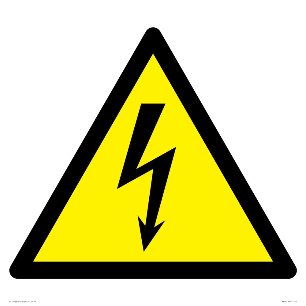 W012 Warning: Electricity Sign - 400x400mm - S40
