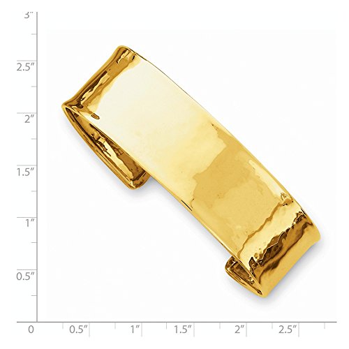 14k 19mm Lightly Hammered Polished Bangle