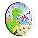 Wildkin Kids Wall Clock for Boys and Girls, Features Silent Quartz Movement, Glass and Durable Plastic Cover, Battery Not Included, Measures 12 x 1.63 x 12 Inches, BPA-free, Olive Kids (Dinosaur Land)