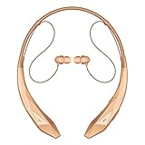 Rymemo Bluetooth Headphones Headset Diamond Surface Wireless Music Earphones Stereo Earbuds Sports/running Magnetic Neckband Style for Cellphone, 0001 Gold