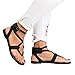 Ferbia Womens Summer Sandals Flat Ankle Buckle Criss Cross Gladiator Thong Flip Flop Casual shoes