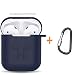 Amasing Case 2 in 1 Accessories Kits Compatible for Airpods Protective Silicone Cover and Skin Compatible for Airpod Case with Clips Keychain Blue primary