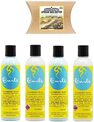 curls Blueberry Reparative Hair Wash & Leave-In Conditioner 8oz- WITH shea butter (SET OF 2)