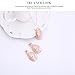 OUFO Jewelry Sets for Women Girls Crystal Rose Gold Plated Necklace and Earrings Square Pink Pendant Vintage Wedding Dressy Necklaces Set