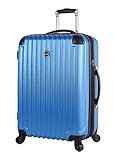Lucas Outlander Hard Case 24 inch Expandable Rolling Suitcase With Spinner Wheels (One Size, Blue)