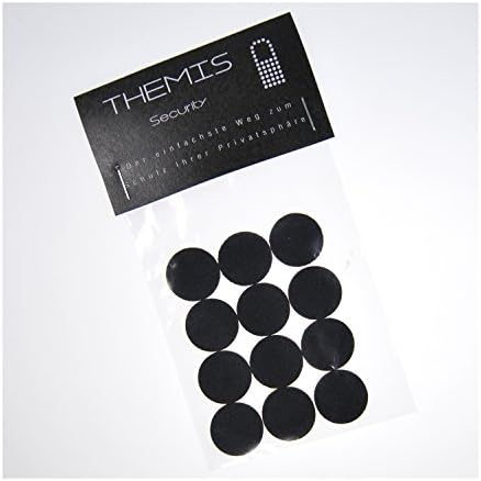 Themis Security Kamkover Pack of 12 pieces, diameter 20mm, foam rubber, 2 mm thick, self-adhesive Webcam Stickers for Covering Camera Lenses on Laptops, Webcams, Tablets, Mobile Phones