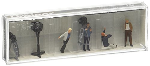 Film/Television Crew (5) w/Cameras & Spotlight HO Scale Preiser Models - Thumbnail 3