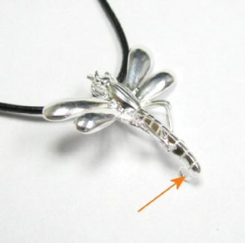 1 pc .925 Sterling Silver Bail Dragonfly Pendant Connector Slider With Closed Loop/Findings/Bright