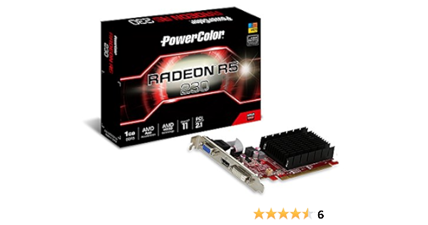 Amazon Com Powercolor Amd Radeon R5 230 1gb Ddr3 Vga Dvi Hdmi Low Profile Pci Express Video Card Axr5 230 1gbk3 He Computers Accessories