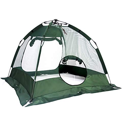 Portable Chicken coop, Protected Chicken Run and Pet Enclosure, Easy Set-up and Fold-Down Net Cage, Chickens Pen with a Carry Bag, Large Size for Rabbit Bird Coop Play and Poultry Habitat (Green) - Thumbnail 7