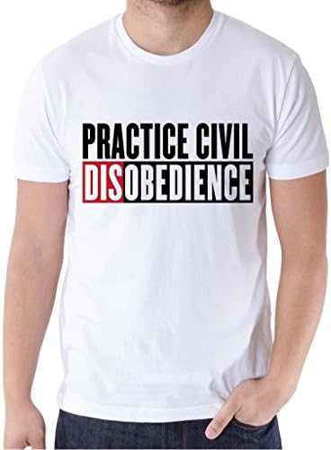 Vilcoo Men's Civil Disobedience T Shirt Sayings Disobey Short Sleeve Shirts