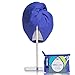 TURBELLA 2IN1 The Only Waterproof Hair Towel Wrap + Shower Cap Turban In One | Luxury Nano-Fiber For Best Hair Drying | Breathable 37.5 Technology Keeps Blowout Styled | Swarovski Button | Made in USA