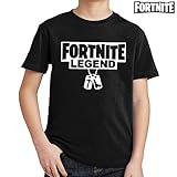 fresh tees Fortnite Legend Gaming Youth T- Shirt (Medium 6/8 Yrs, Black)
