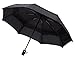 Fidus Compact Windproof Vented Automatic Travel Umbrella With Double Canopy - Large Lightweight Folding Car Golf Umbrella for Women Men Kids-black