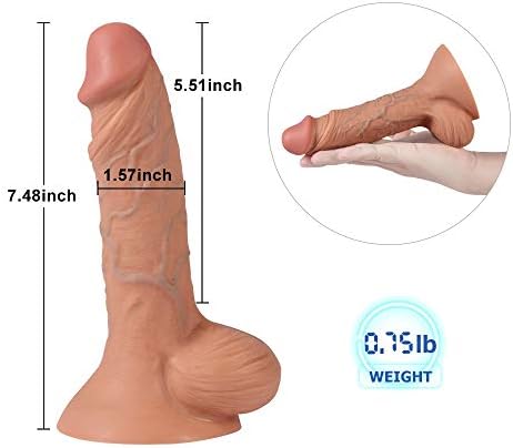 Liuyifo 7.48 inch Realistic D-i-l'do Female Relax Vibrant Toy for Women Men Tshirt