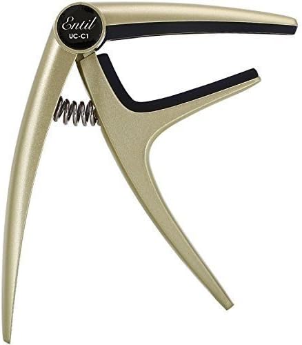 Guitar Capo Aluminium Alloy Single-handed Quick Change with Trigger for Acoustic, Electric Guitar, Bass, Ukulele (Guitar capo-champagne)