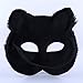 RANDER Halloween Animal vizard Mask glyptostrobus Men and Women Half Face Props Short Hair Cute Fox (Black)