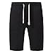 Mrignt Men's Casual Cotton Elastic Gym Shorts(Black,XXL)