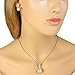 EleQueen Women's Crystal Simulated Pearl Elegant Wedding Pendants Necklace Earrings Jewelry Sets Silver
