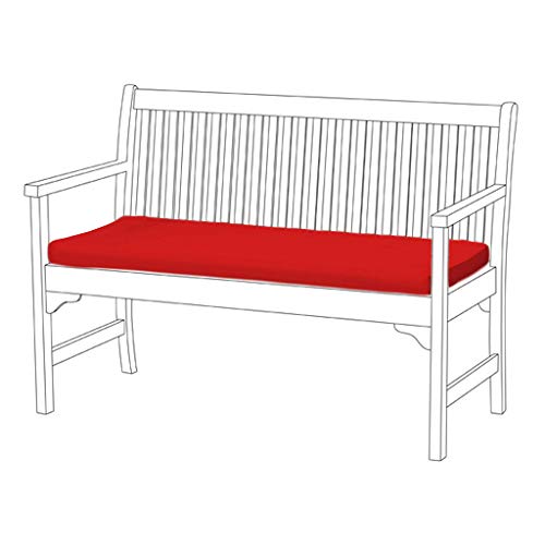 Garden 3 Seater Large Bench Pad/Cushion in Red, Bench not included