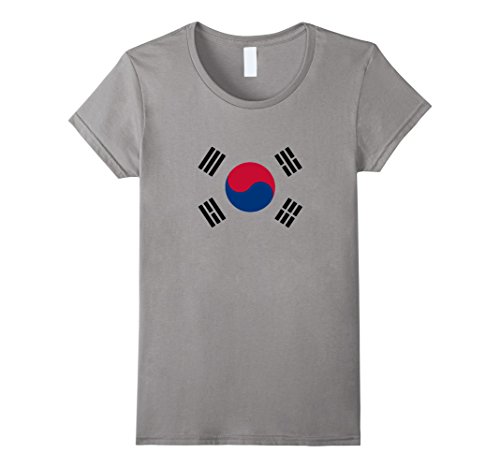 Womens 2018 South Korean Heritage Flag T-Shirt | Pride Asian Gift | Medium Slate