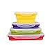 HomeIdeas Set of 4 Elegant, Fashionable & Stackable Food Storage Containers, Silicone Collapsible Lunch Bento Box, Freezer to Microwave Oven Safe, (350ML, 540ML, 800ML, 1200ML)