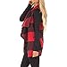 HELIDA Womens Lapel Open Front Sleeveless Plaid Vest Cardigan With Pockets S-2XL