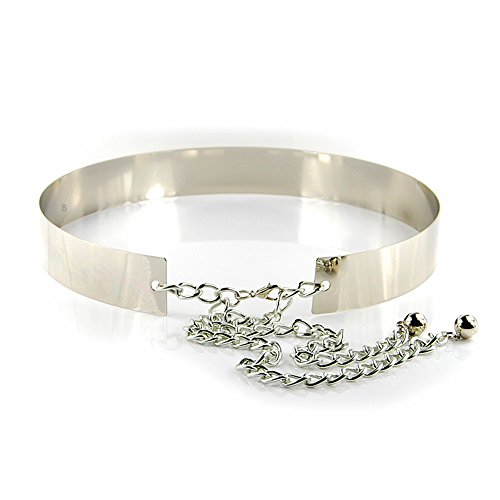 Womens Full Metal Waist Wide Gold Silver Plate Waistband Chains Belt 3.5CM wide