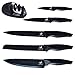 Unijoy UKK01 6-piece Kitchen Knife Set with Knife Sharpener | Premium Stainless Steel Cutlery Set with Non-stick Coating | Chef's Knife Set with chef/carving/bread/utility/paring knife | Black