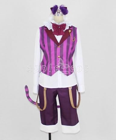 Amazon Apple Cos あんさんぶるスターズ あんスタ 朔間凛月 ティーパーティー 耳 首リボン 衣装 尻尾 コスプレ衣装 女性l コスプレ 仮装 通販