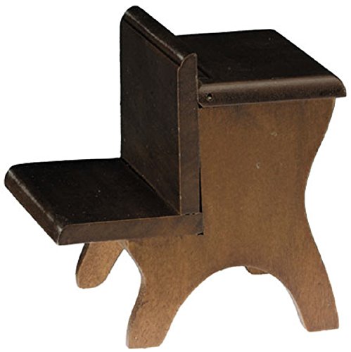 Dollhouse Miniature School Desk in Walnut