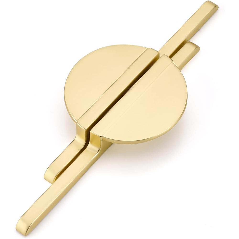 Wotendy 2 Pack Gold Cabinet Handles 64MM, Brushed Kitchen Cupboard Handles Zinc Alloy Drawer Pulls Wardrobe Pulls