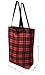 Earthwise Plaid Everyday Reusable Fashion Shopping Bag Tote Large for Grocery Gift Vacation 17 inches x 17 inches x 6 inches Proudly Made in the USA (Set of 2) (Plaid)