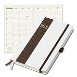 Planner Weekly/Monthly Agenda Hardcover Planner Time Management Premium Thicker Paper Notebook with Pen Holder and Pocket A5(8.5"x5") Perfect Gift! (Brown)