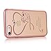 iPhone 7 Case,Inspirationc Glitter Bling Crystal Rhinestone Diamonds Clear Rubber Electroplate Plating Frame TPU Soft Silicone Bumper Case Cover for Apple iPhone 7 4.7 Inch--Rose Gold and Heart